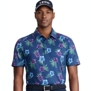 SS MACRO PRINT HIBISCUS POLO